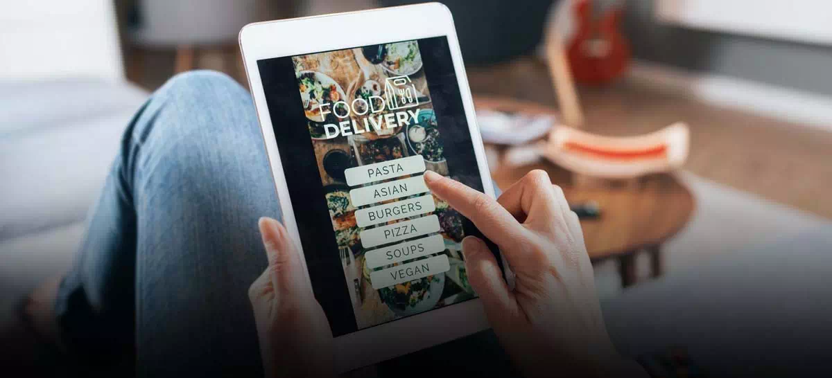 Customer browsing a food delivery menu